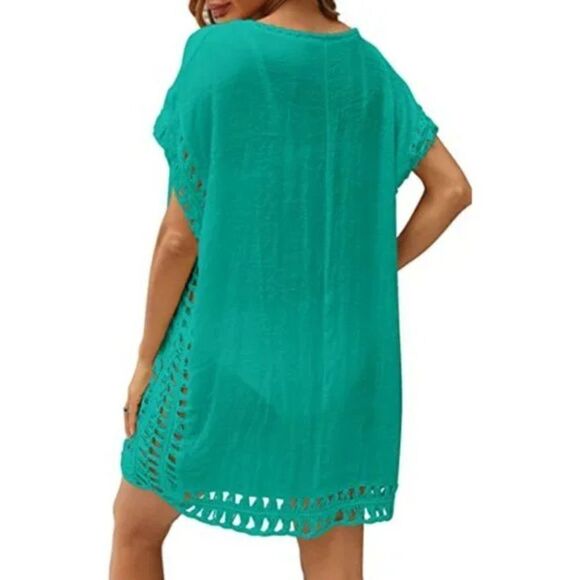 New Womens Swimsuit Cover Ups for Swimwear, Turquoise - Picture 3 of 7